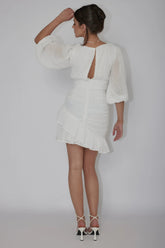 Wild Honey Hail Spot Mini Dress White